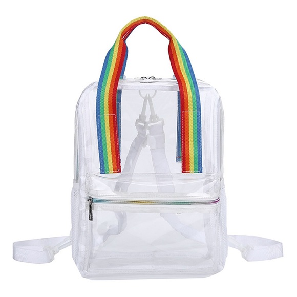 Clear/Transparent Backpack With Rainbow Accents- NWT